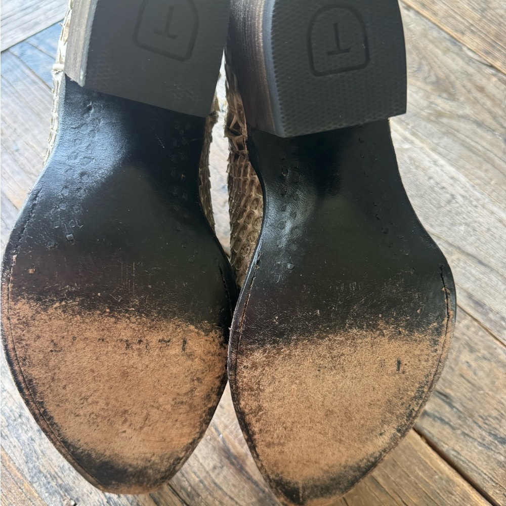 Tecovas Snakeskin-Pattern Ankle Boots in Cream and Black - The Daisy Sz 11 - Picture 2 of 4